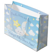 Grand Sac Cadeau Sur la Lune et les étoiles (Devant Angle)