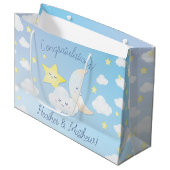 Grand Sac Cadeau Sur la Lune et les étoiles (Devant Angle)