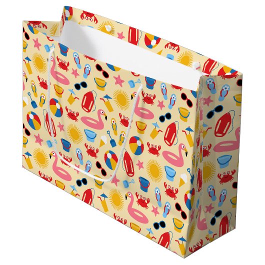 Grand Sac Cadeau Sur la plage (Devant Angle)