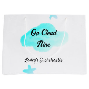 Grand Sac Cadeau Sur un nuage neuf nuages pastel bleu enterrement d