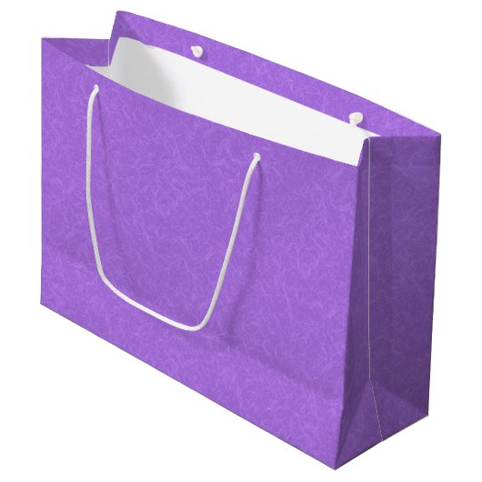 Grand Sac Cadeau Surface violette texturée avec motif tourbillonnan (Devant Angle)