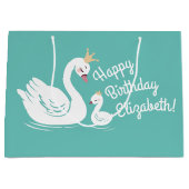 Grand Sac Cadeau Swan 1er anniversaire Baby shower (Devant)