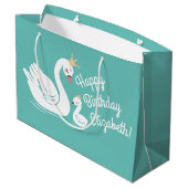 Grand Sac Cadeau Swan 1er anniversaire Baby shower (Dos Angle)