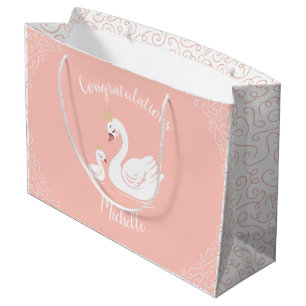 Grand Sac Cadeau Swans Baby shower Oiseau avec héritier