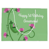 Grand Sac Cadeau Sweet Pea Cute 1er Anniversaire (Dos)
