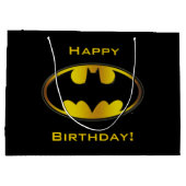 Grand Sac Cadeau Symbole Batman | Logo de dégradé ovale (Dos)