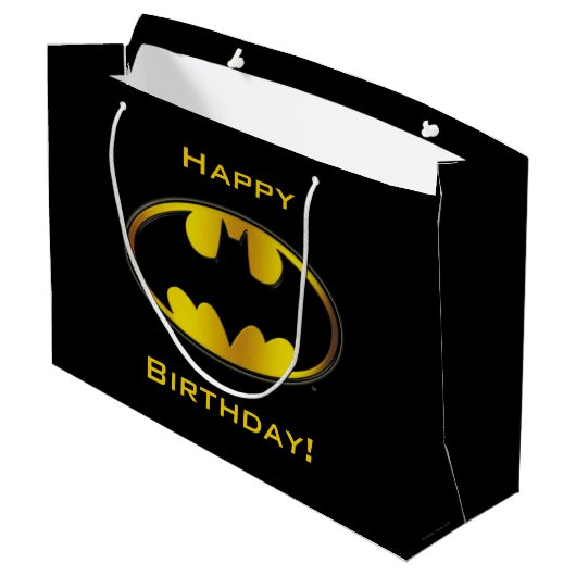 Grand Sac Cadeau Symbole Batman | Logo Dégradé Ovale (Dos Angle)