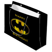 Grand Sac Cadeau Symbole Batman | Logo Dégradé Ovale (Devant Angle)