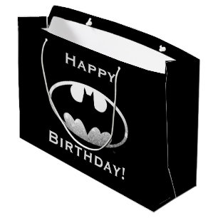 Grand Sac Cadeau Symbole Batman Logo Grainé