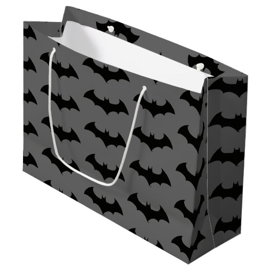 Grand Sac Cadeau Symbole Batman | Logo Grainy (Devant Angle)