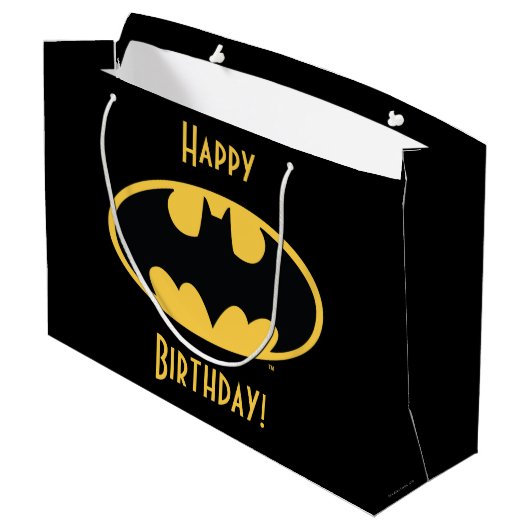 Grand Sac Cadeau Symbole Batman | Logo ovale (Dos Angle)