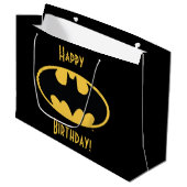 Grand Sac Cadeau Symbole Batman | Logo ovale (Devant Angle)