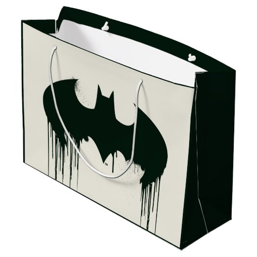 Grand Sac Cadeau Symbole Batman | Logo Spraypaint (Dos Angle)