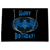 Grand Sac Cadeau Symbole de chauve-souris à fumée bleue (Devant)