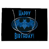 Grand Sac Cadeau Symbole de chauve-souris à fumée bleue (Dos)