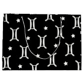 Grand Sac Cadeau SYMBOLE Zodiaque Gemini et Motif d'étoiles (Dos)