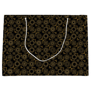Grand Sac Cadeau Symboles d'or Motif 12.bw Black BG