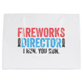 Grand Sac Cadeau T-Shirt 4 juillet Directeur de Fireworks (Devant)