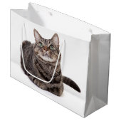 Grand Sac Cadeau Tabby Gris (Devant Angle)