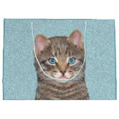 Grand Sac Cadeau Tabby Gris Peinture Chat - Cute Original Art Chat (Dos)
