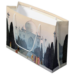 Grand Sac Cadeau Taj Mahal, Hiroshi Yoshida, coupe de bois
