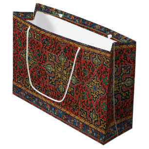 Grand Sac Cadeau Tapis persan rouge bleu classique