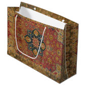 Grand Sac Cadeau Tapis rouge or Kashan tapis Perse Asiatique (Devant Angle)