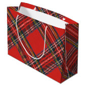 Grand Sac Cadeau Tartan Plaid Red Christmas (Dos Angle)