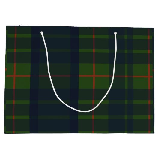 Grand Sac Cadeau Tartan rouge vert et bleu Plaid écossais Plaid (Dos)