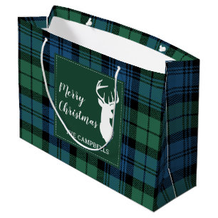 Grand Sac Cadeau Tartan rustique plaid Campbell