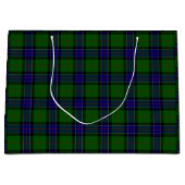 Grand Sac Cadeau Tartan Sinclair bleu vert carreau (Devant)