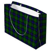 Grand Sac Cadeau Tartan Sinclair bleu vert carreau (Dos Angle)