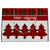 Grand Sac Cadeau Tartan vert rouge (Devant)
