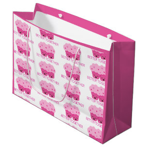 Grand Sac Cadeau Tasses Better Together Cupcakes Motif Rose Saint-V