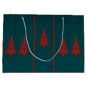 Grand Sac Cadeau Teal and Red Crystal Christmas Trees (Dos)