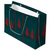 Grand Sac Cadeau Teal and Red Crystal Christmas Trees (Devant Angle)