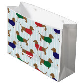 Grand Sac Cadeau teckel-papier peint (Devant Angle)