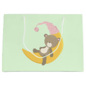 Grand Sac Cadeau Teddy Bear sur Crescent Moon (Devant)