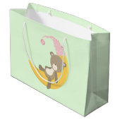 Grand Sac Cadeau Teddy Bear sur Crescent Moon (Dos Angle)