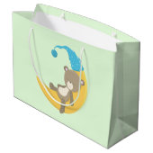 Grand Sac Cadeau Teddy Bear sur Crescent Moon (Dos Angle)
