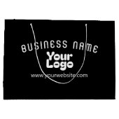 Grand Sac Cadeau Télécharger le logo Rétro-Moderne Noir & Blanc (mo (Dos)