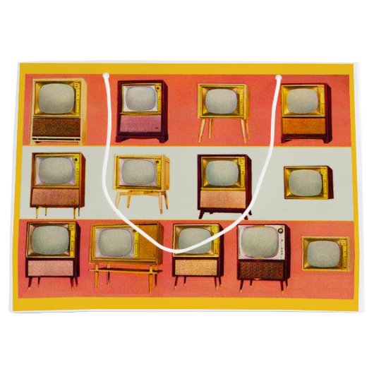 Grand Sac Cadeau Téléviseurs imprimés en 1956 (Devant)