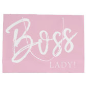 Grand Sac Cadeau Tendance moderne patron dame citation script rose (Dos)