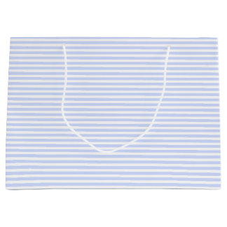 Grand Sac Cadeau Tender Baby Blue Pale Sky Blue and White Stripe