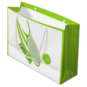 Grand Sac Cadeau Tennis personnalisé avec nom