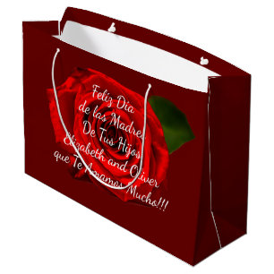 Grand Sac Cadeau Terracotta et White Love Words Mothers Day Latina