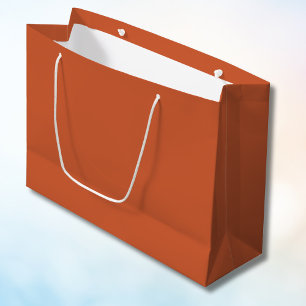 Grand Sac Cadeau Terracotta Orange Solide Couleur Chaleureuse & Con