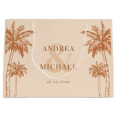 Grand Sac Cadeau Terracotta Palm Trees & Ampersand Beach Wedding (Devant)