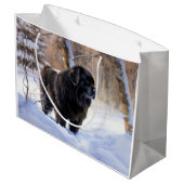 Grand Sac Cadeau Terre-Neuve Laissons neiger Noël (Dos Angle)