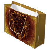 Grand Sac Cadeau Tête de lion rustique personnel (Devant Angle)